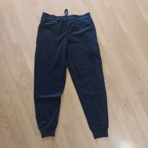 Felina Black Velour Velvet Jogger Pants sz Small